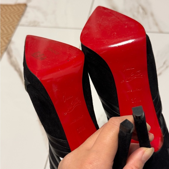 Christian Louboutin Black Mesh Stiletto Heels - Picture 9 of 9
